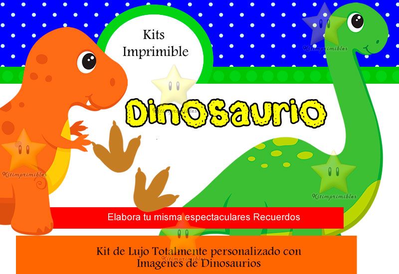 Kit Imprimible Dinosaurios Diseñá Tarjetas, golosinas candy bar Cumples Y Mas kit imprimibles